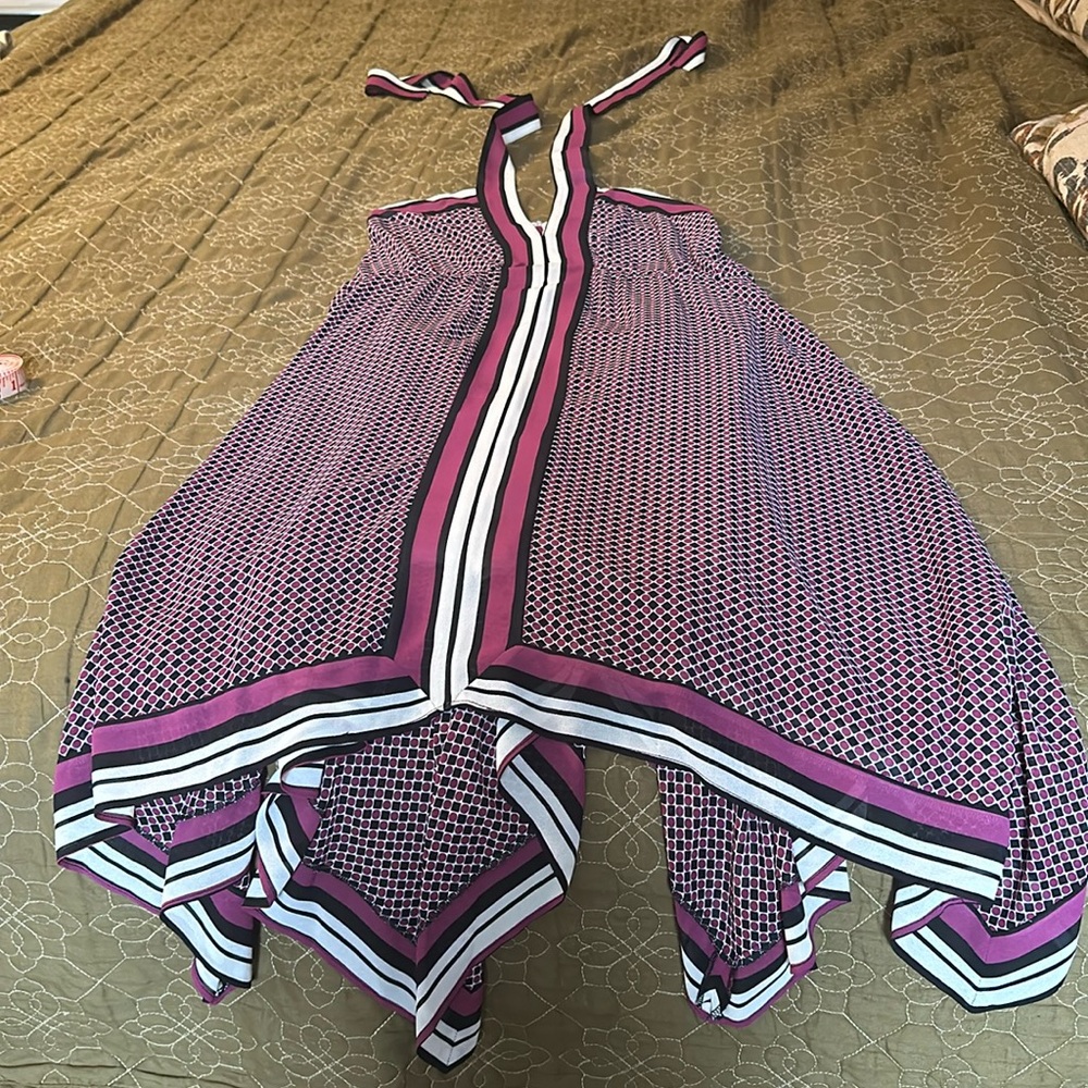 Silk size small Michael Kors halter dress with handkerchief points.